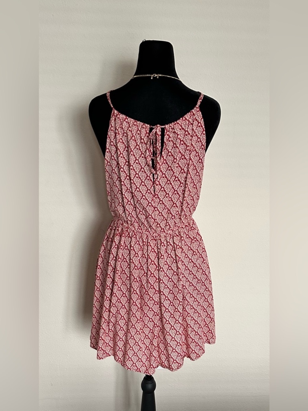 Lulus Red Geo-Print Halter Mini Dress - Picture 3 of 12